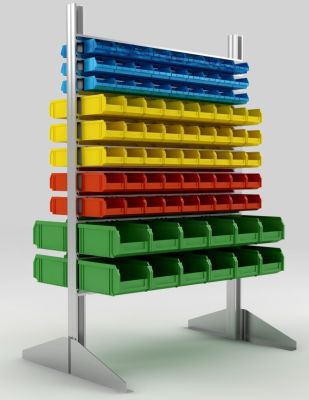 Стелаж для пластикових ящиків h = 1800 мм двосторонній