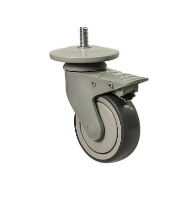 Колесо поворотне з гальмом та різьбленням