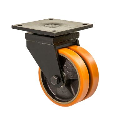 Колесо здвоєне на посиленій поворотній опорі з панеллю кріплення