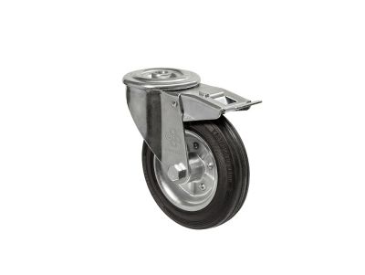 Колесо поворотне з отвором та гальмом