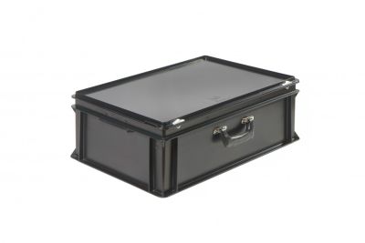 Пластиковий кейс антистатичний з посиленою однією ручкою 600х400х235 мм