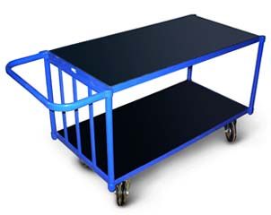 Поличковий візок з гумовим покриттям і обмежувальною стінкою. Модель ТП-8