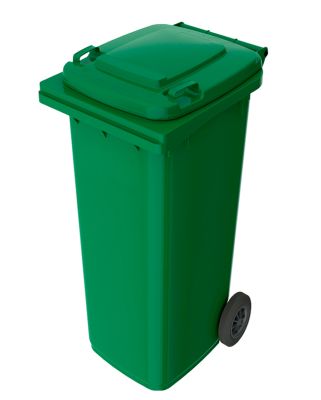 Пластиковий сміттєвий бак на колесах, 120 л