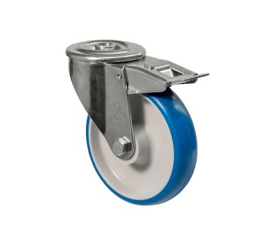 Колесо поворотне з отвором та гальмом