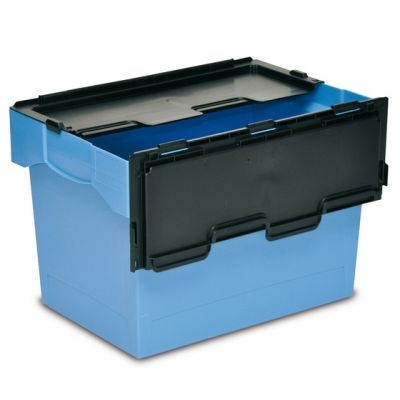 Пластиковий трапецієподібний контейнер 600х400х400 мм з кришкою