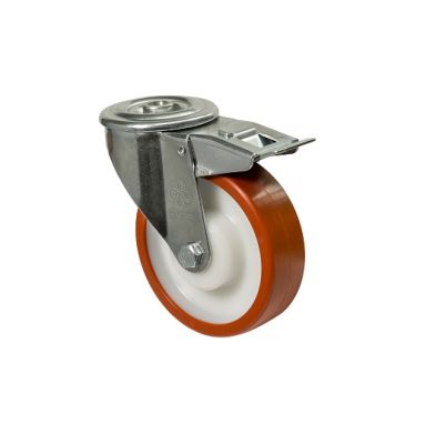 Колесо з поворотною опорою, отвором та гальмом "Norma"