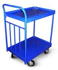 Поличковий візок на 2 полиці з обмежувальною стінкою і бортиками. Модель ТП-7