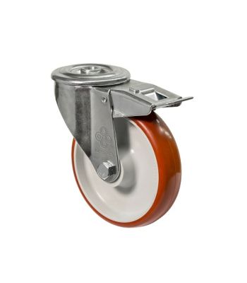 Колесо поворотне з отвором та гальмом