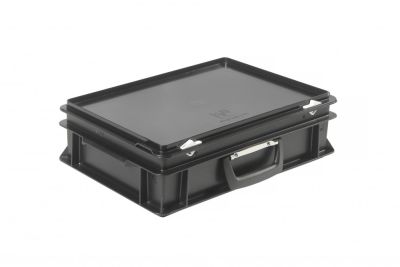 Пластиковий кейс антистатичний з однією ручкою 400х300х135 мм