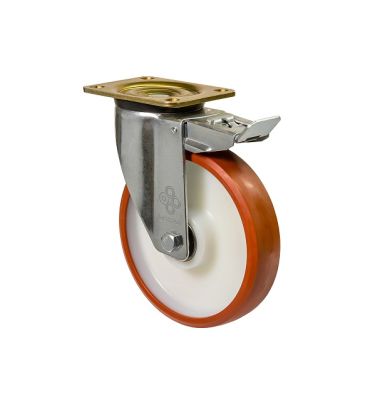 Колесо посилене поворотне з майданчиком та гальмом "Medium"