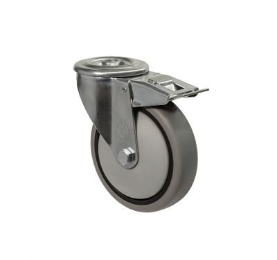 Колесо поворотне з отвором та гальмом