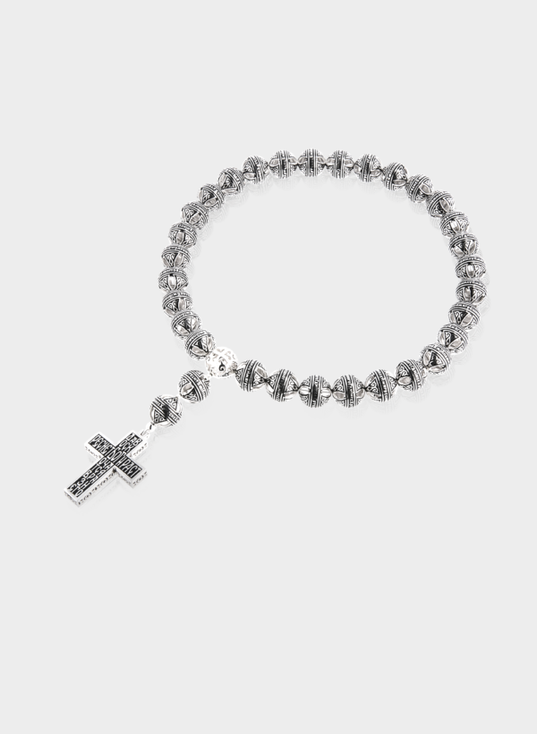 Срібні чотки з хрестом