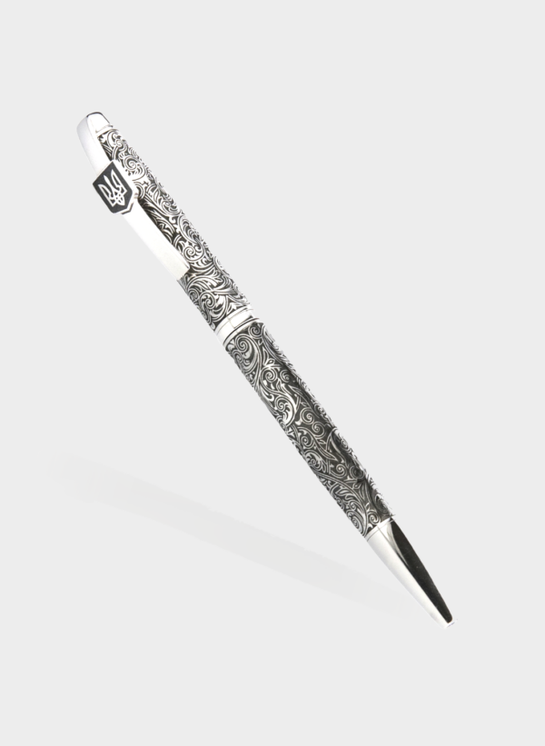 Письмова срібна ручка з орнаментом