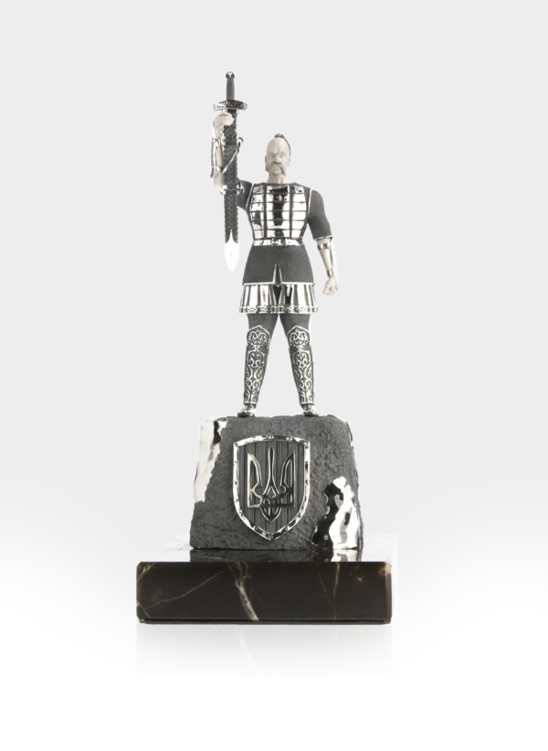Срібна статуетка «Козак Святослав» на мармуровому постаменті